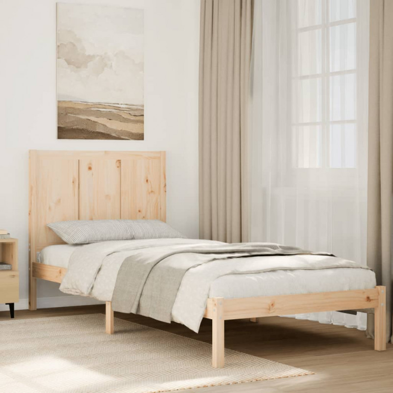 Dłuższe łóżko bez materaca, 100x220 cm, lite drewno
