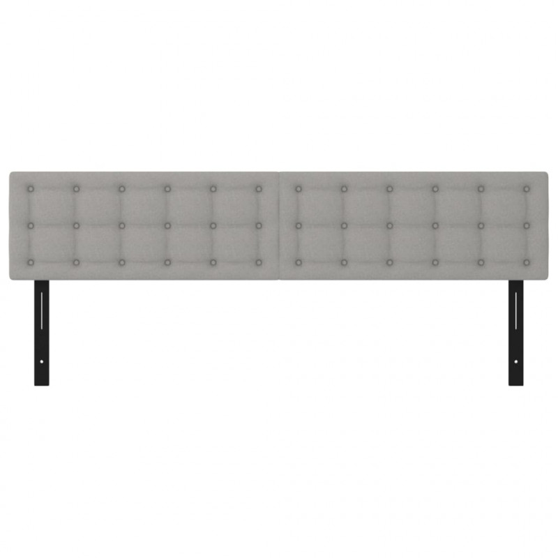 Wezgłowia do łóżka, 2 szt., jasnoszare, 80x5x78/88 cm, tkanina