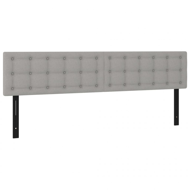Wezgłowia do łóżka, 2 szt., jasnoszare, 100x5x78/88 cm, tkanina