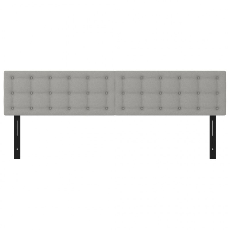 Wezgłowia do łóżka, 2 szt., jasnoszare, 100x5x78/88 cm, tkanina
