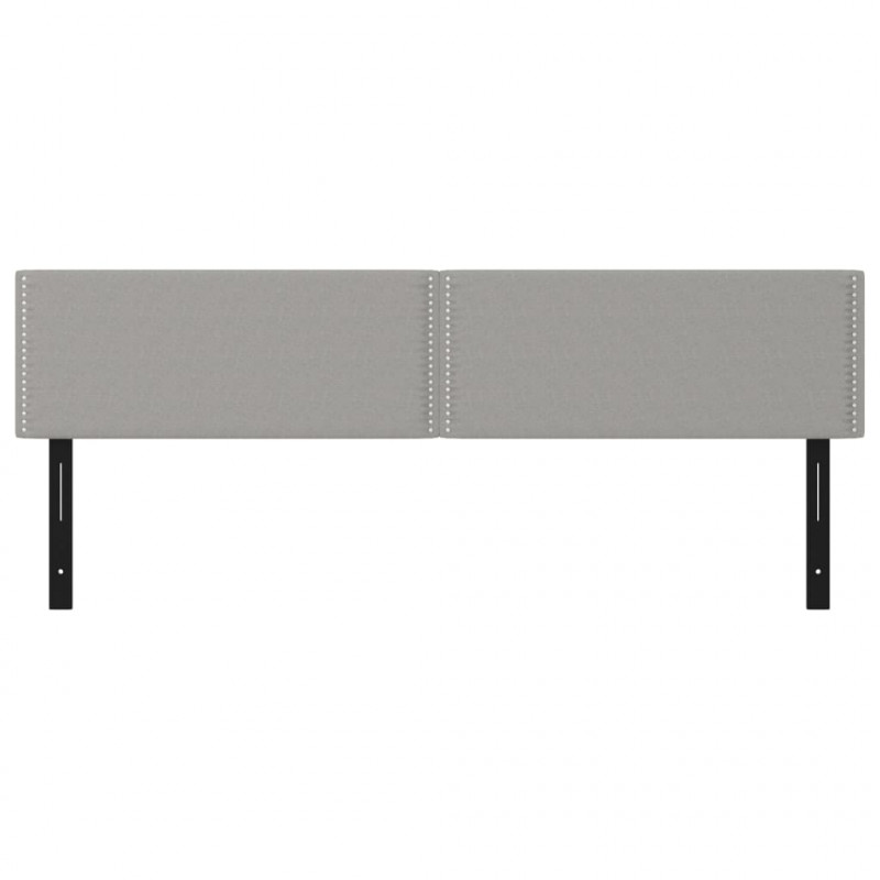 Wezgłowia do łóżka, 2 szt., jasnoszare, 80x5x78/88 cm, tkanina