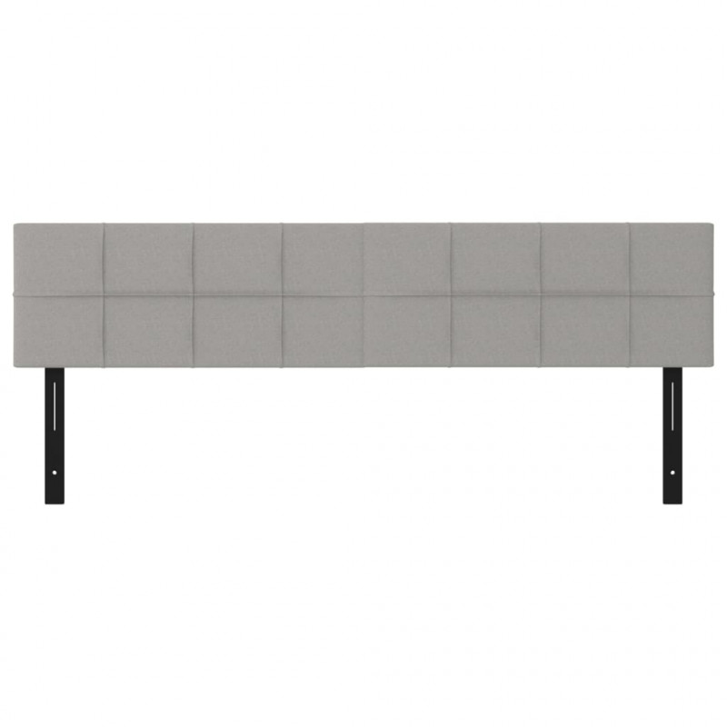 Wezgłowia do łóżka, 2 szt., jasnoszare, 80x5x78/88 cm, tkanina