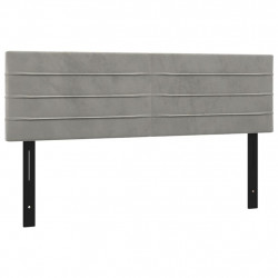 Wezgłowia do łóżka, 2 szt., jasnoszare, 72x5x78/88 cm, aksamit