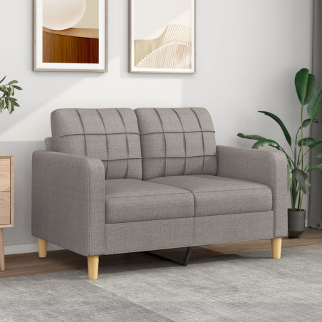 Sofa 2-osobowa, kolor taupe, 120 cm, tapicerowana tkaniną