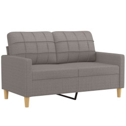 Sofa 2-osobowa, kolor taupe, 120 cm, tapicerowana tkaniną