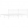 Metalowa rama łóżka z wezgłowiem, biała, 200x200 cm