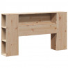 Łóżko z regałem, bez materaca, 140x200 cm, lite drewno sosnowe