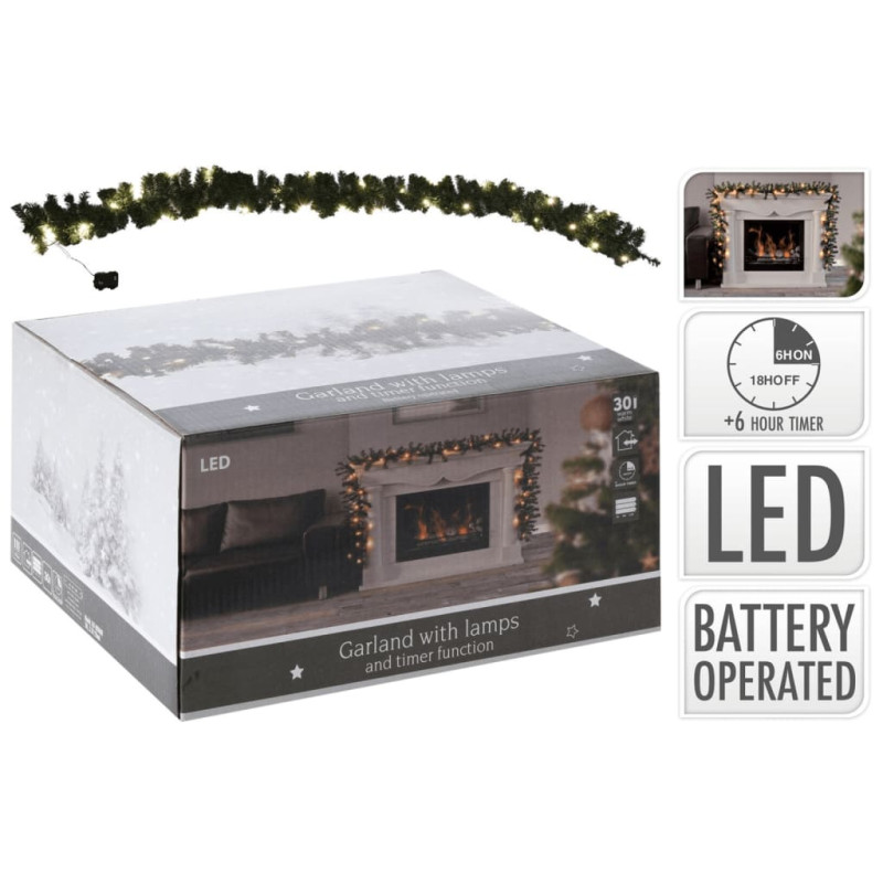 Ambiance Świąteczna girlanda z 30 lampkami LED, 270 cm