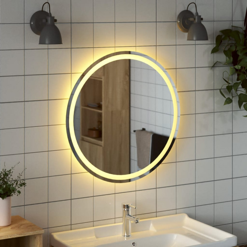 Lustro łazienkowe z LED, okrągłe, 70 cm