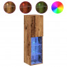 Szafki TV, z LED, 2 szt., stare drewno, 30,5x30x102 cm