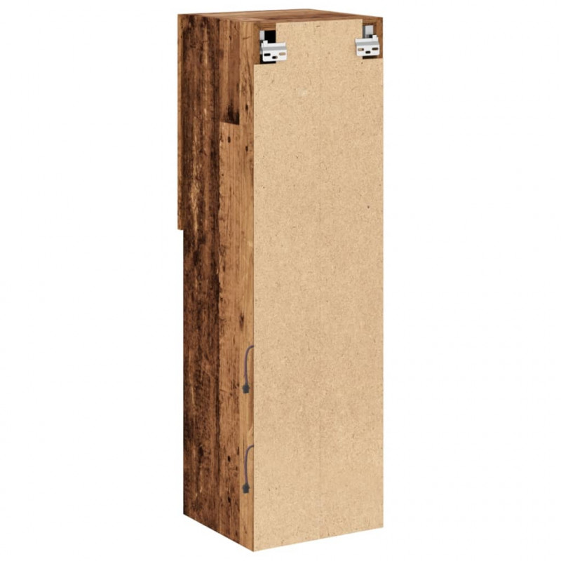 Szafki TV, z LED, 2 szt., stare drewno, 30,5x30x102 cm