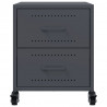 Szafki nocne, 2 szt., antracytowe, 36x39x43,5 cm, stal