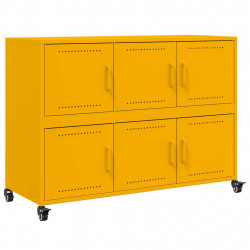 Szafka, musztardowa, 100,5x39x72 cm, stal