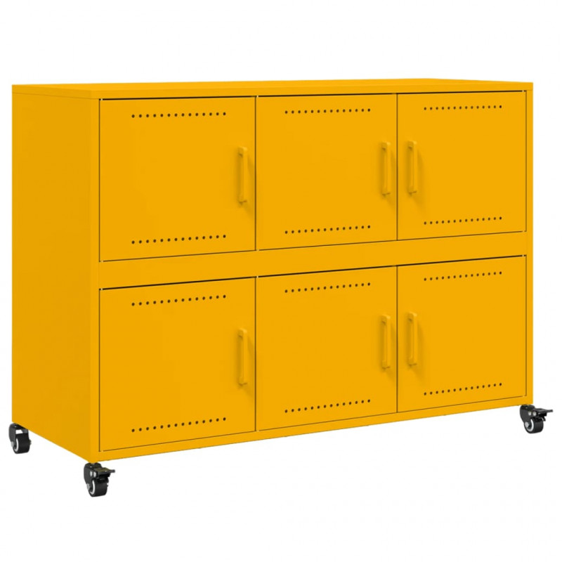 Szafka, musztardowa, 100,5x39x72 cm, stal