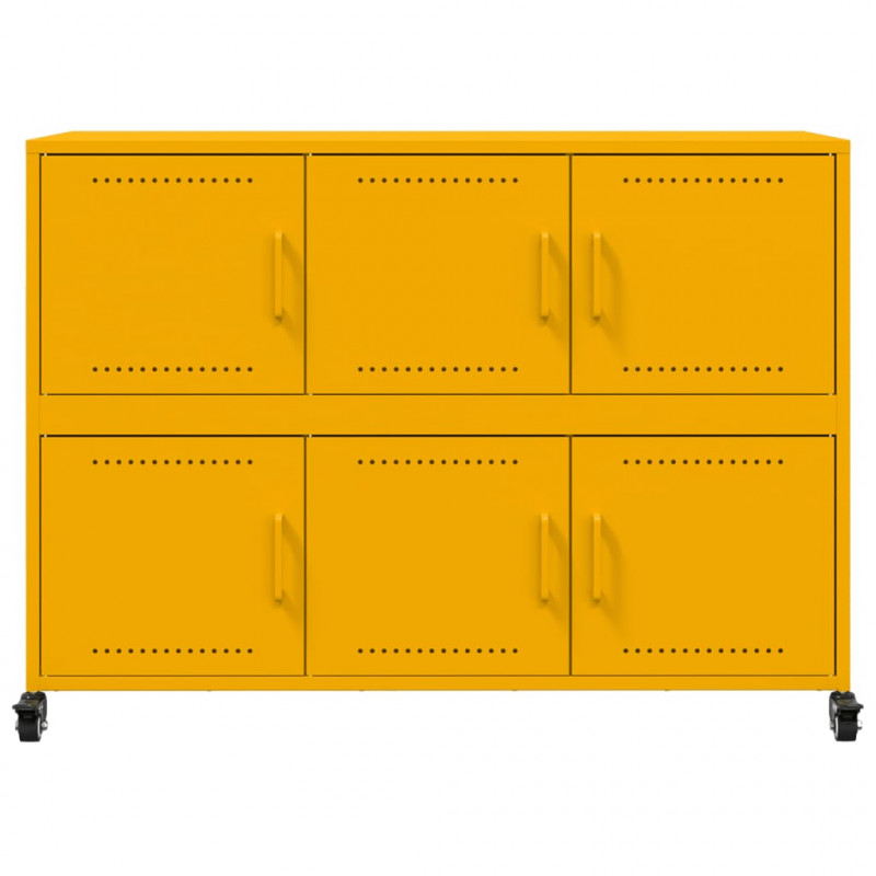 Szafka, musztardowa, 100,5x39x72 cm, stal
