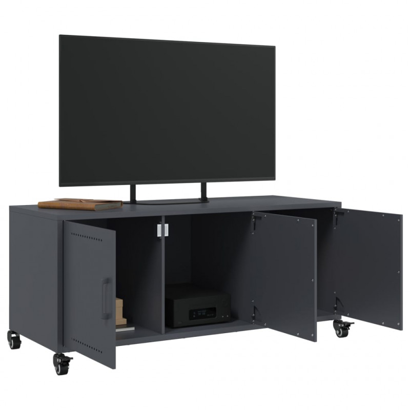 Szafka RTV, antracytowa, 100,5x39x43,5 cm, stal