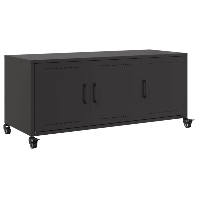Szafka RTV, czarna, 100,5x39x43,5 cm, stal