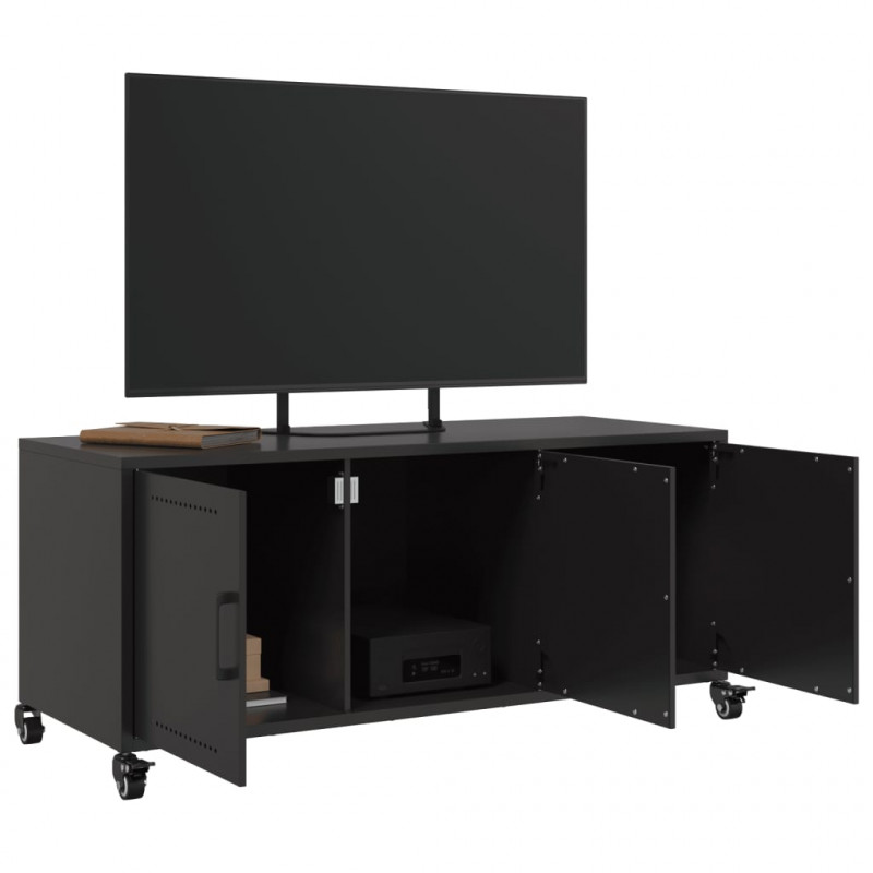 Szafka RTV, czarna, 100,5x39x43,5 cm, stal