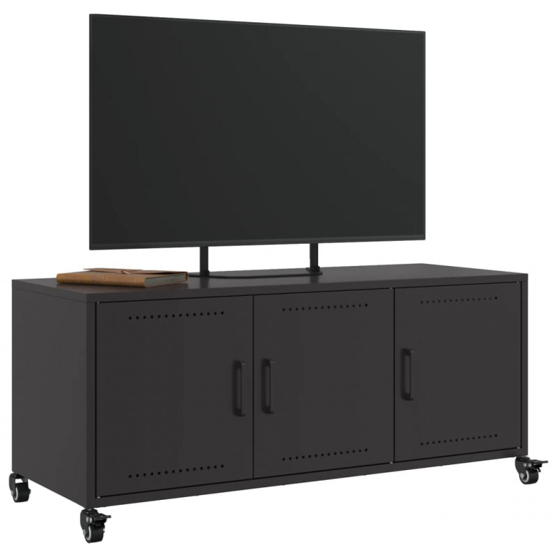 Szafka RTV, czarna, 100,5x39x43,5 cm, stal