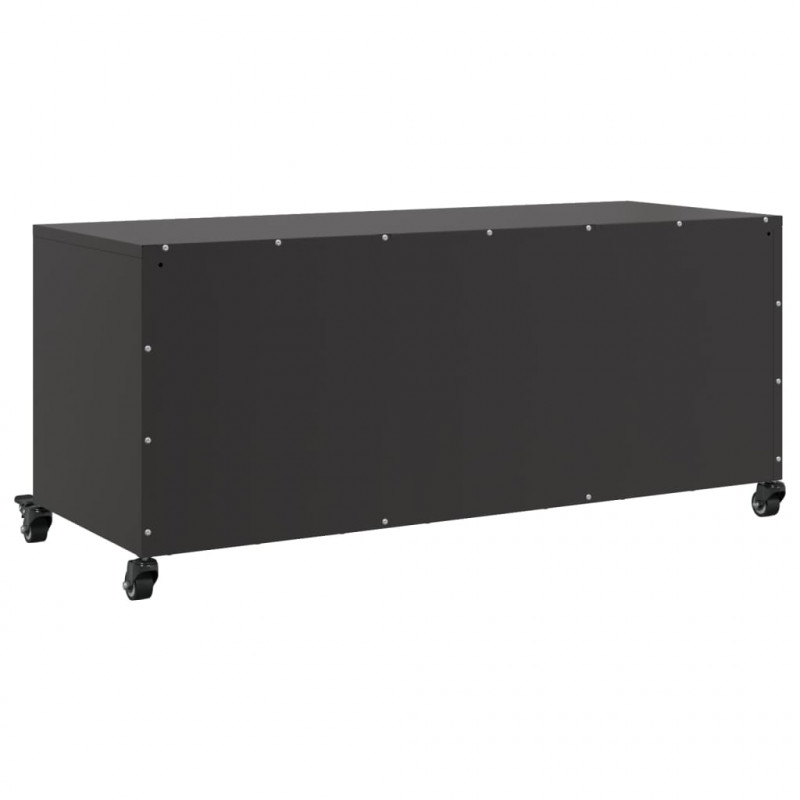 Szafka RTV, czarna, 100,5x39x43,5 cm, stal