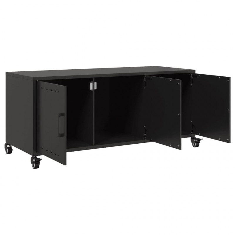 Szafka RTV, czarna, 100,5x39x43,5 cm, stal
