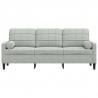 3-osobowa sofa z poduszkami, jasnoszara, 180 cm, aksamit