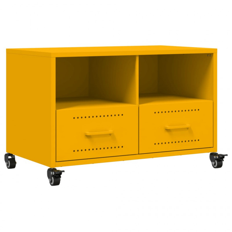 Szafka RTV, musztardowa, 68x39x43,5 cm, stal