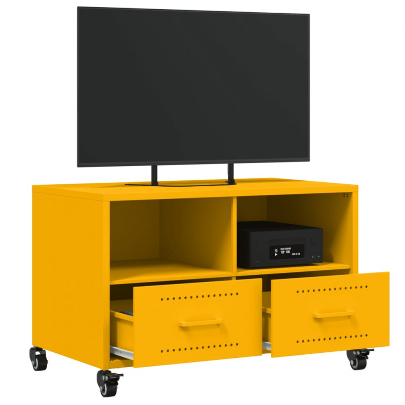 Szafka RTV, musztardowa, 68x39x43,5 cm, stal