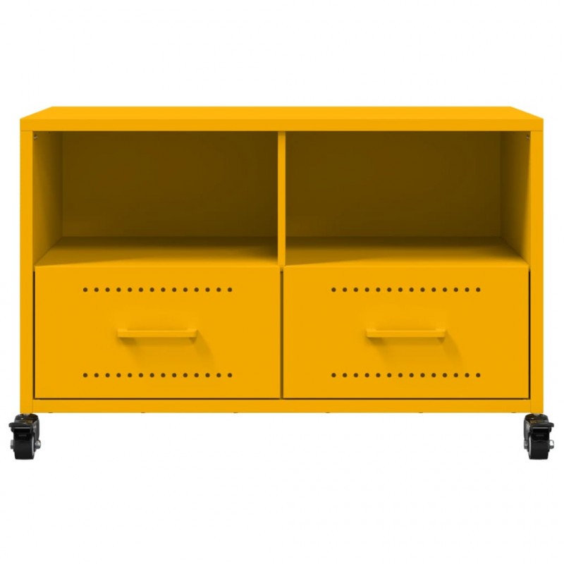 Szafka RTV, musztardowa, 68x39x43,5 cm, stal