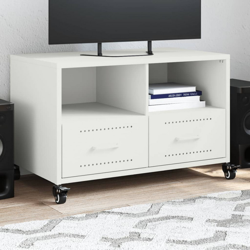 Szafka RTV, biała, 68x39x43,5 cm, stal