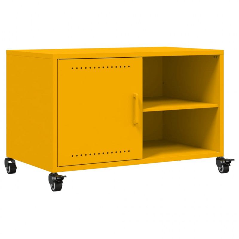 Szafka RTV, musztardowa, 68x39x43,5 cm, stal