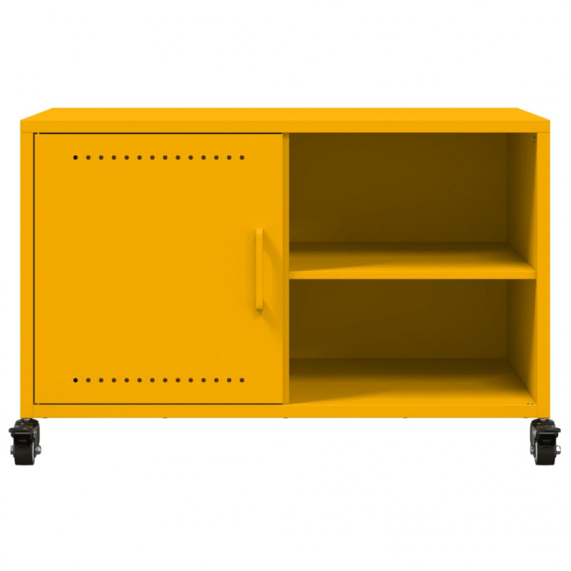 Szafka RTV, musztardowa, 68x39x43,5 cm, stal