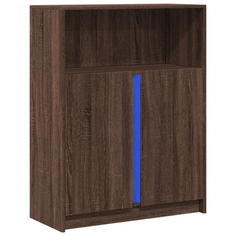 Szafka z LED, brązowy dąb, 77x34x100 cm