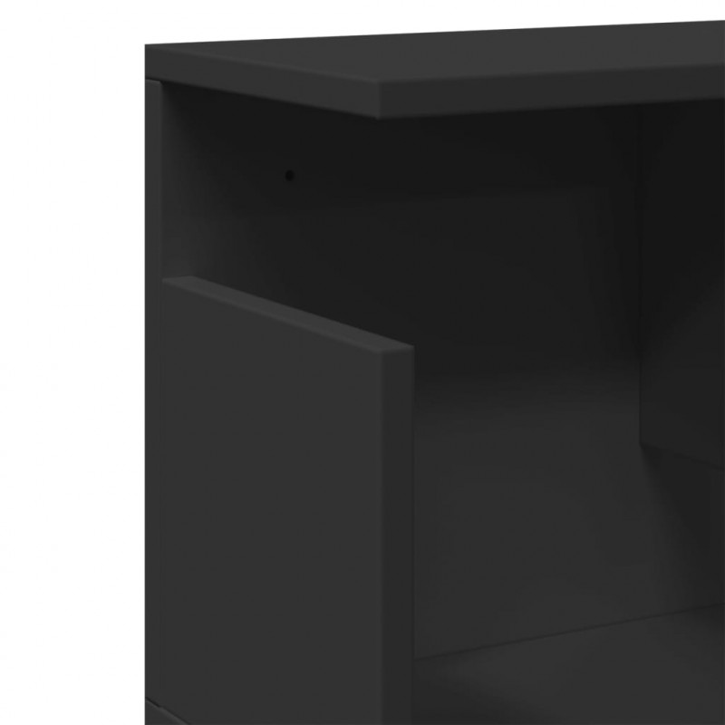 Półka ścienna, 100x20x30 cm, czarna, materiał drewnopochodny