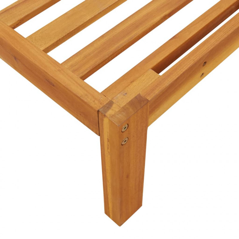 Ogrodowa sofa narożna z deseczek, z poduszkami, akacja