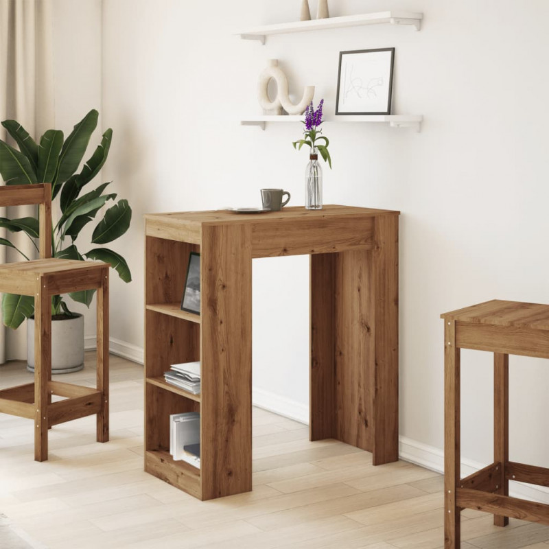 Stolik barowy z półkami, dąb artisian, 95x47x103,5 cm