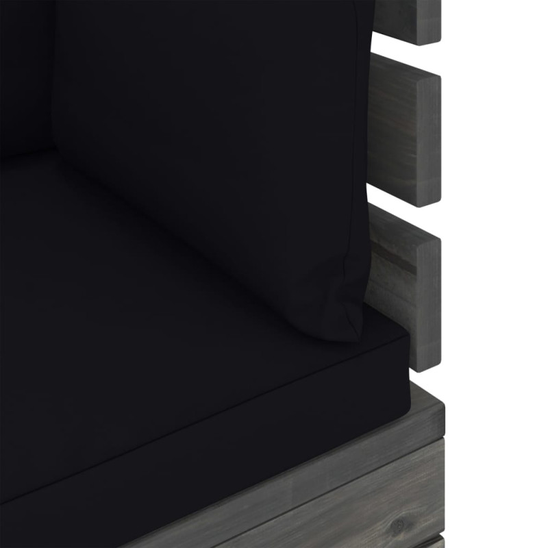Ogrodowa sofa narożna z palet, z poduszkami, drewno sosnowe