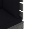 Ogrodowa sofa narożna z palet, z poduszkami, drewno sosnowe