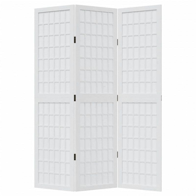 Parawan pokojowy, 3-panelowy, biały, lite drewno paulowni