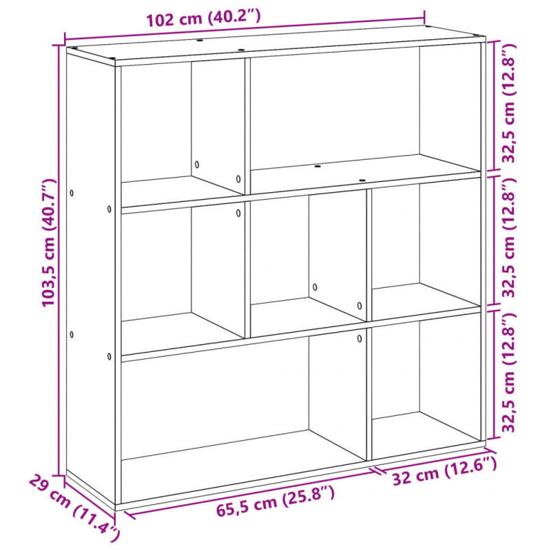 Regał przegroda, dąb artisan, 102x29x103,5 cm