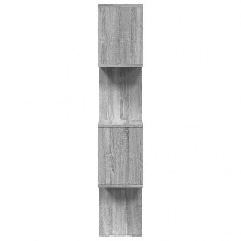 Regał przegroda, 4 poziomy, szary dąb sonoma, 70x24x129 cm