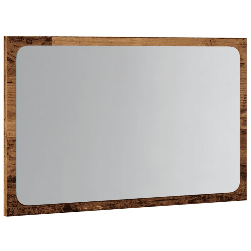 Lustro łazienkowe z LED, stare drewno, 60x8,5x38 cm