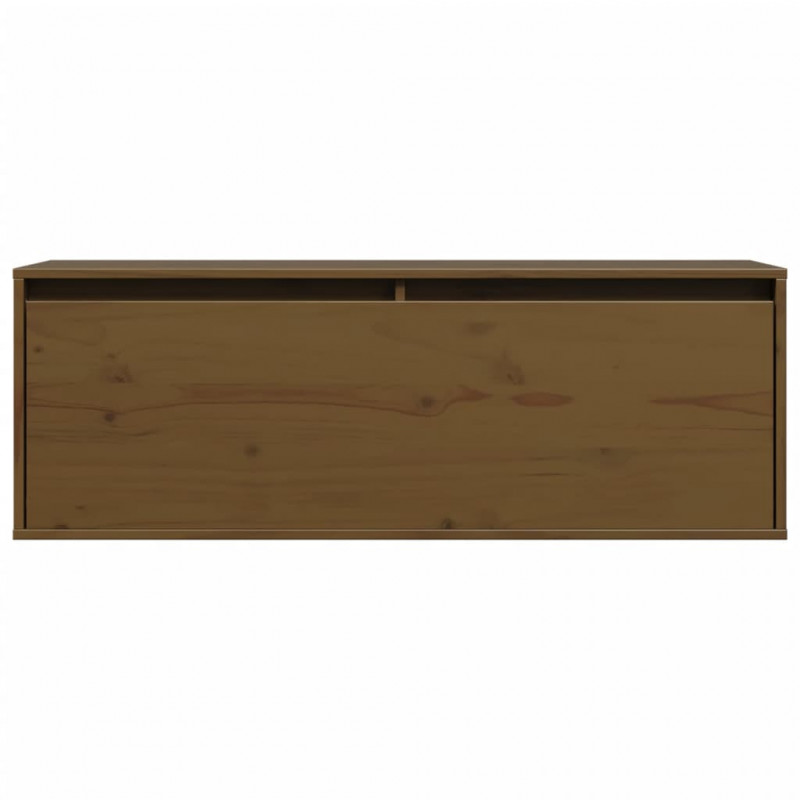 Szafka ścienna, miodowy brąz 100x30x35 cm, lite drewno sosnowe