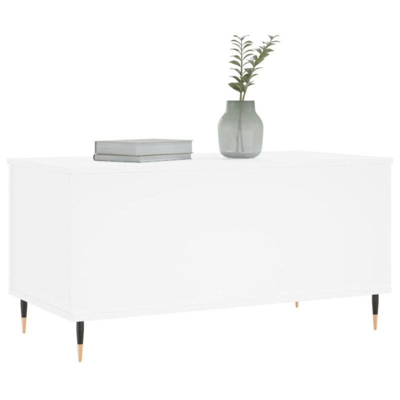Stolik kawowy, biały 90x44,5x45 cm, materiał drewnopochodny