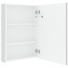Szafka łazienkowa z lustrem i LED, lśniąca biel, 50x13x70 cm