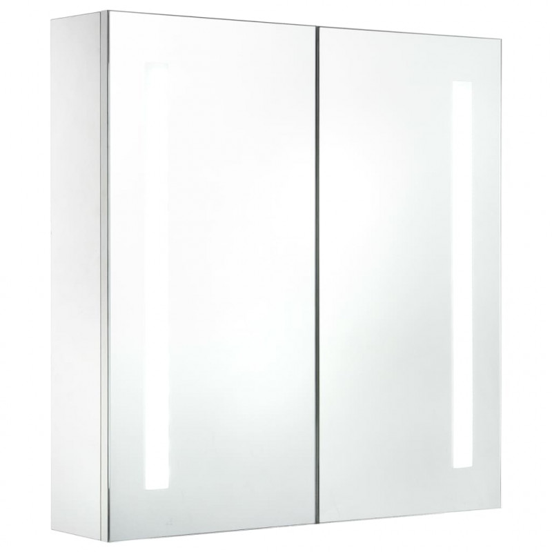Szafka łazienkowa z lustrem i LED, 60 x 14 x 62 cm