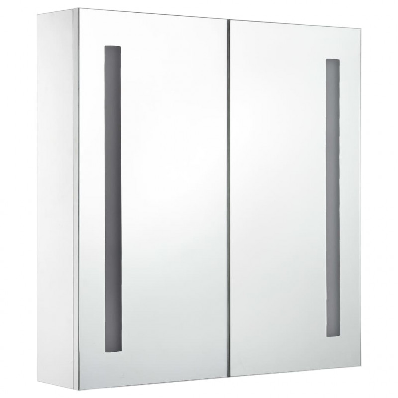 Szafka łazienkowa z lustrem i LED, 60 x 14 x 62 cm
