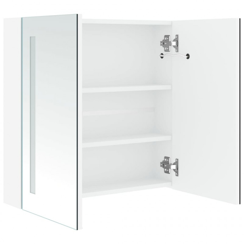 Szafka łazienkowa z lustrem i LED, 60 x 14 x 62 cm