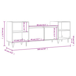 Szafka pod TV, biała, 80x36x50 cm, materiał drewnopochodny