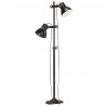 Lampa podłogowa z 2 kloszami, czarna, E27, żeliwo